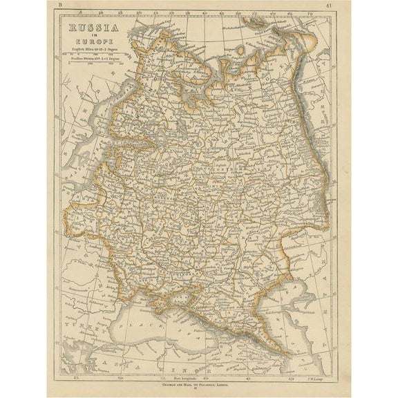 Mid 19th Century Antique Map of Russia in Europe by Lowry, 1852 For Sale - Image 5 of 5