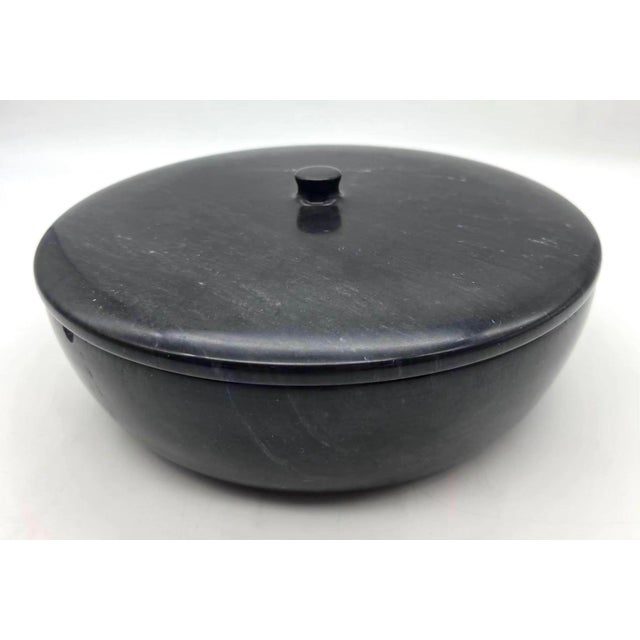 Black Mid 20th Century Black Marble Bowl With Lid For Sale - Image 8 of 13