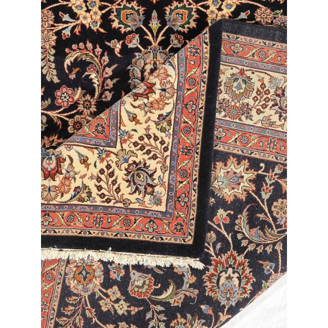 Vintage Hand-Knotted Persian Mashad Rug 7'3" X 9'1" For Sale - Image 4 of 4