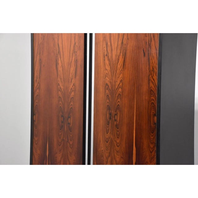 Black 1970s Rosewood and Chrome Armoire Dresser For Sale - Image 8 of 13