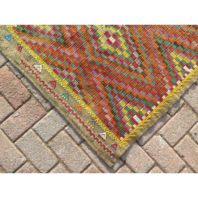 Vintage Embroidered Kilim Runner - 33"x93" For Sale - Image 10 of 13