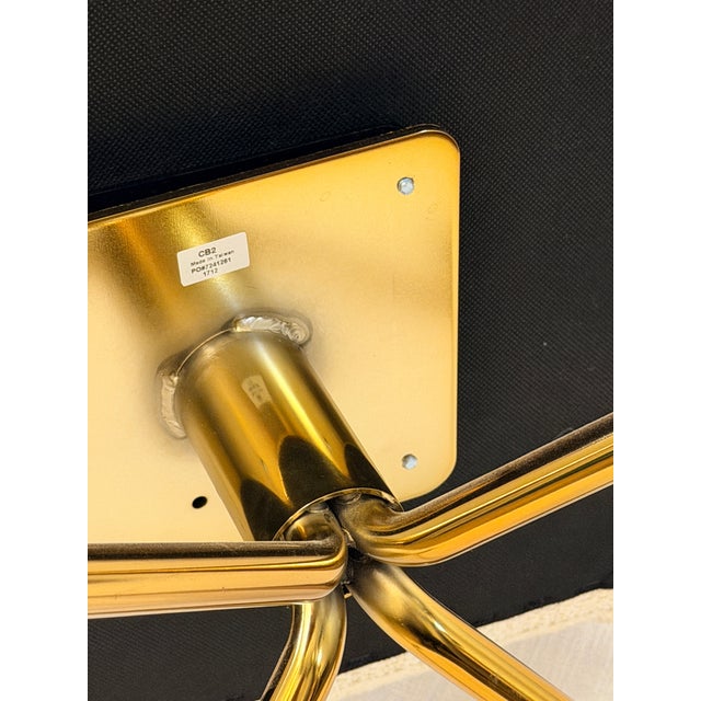 2010s Modern Cb2 Rue Cambon Brass Office Chair With Ivory Upholstery For Sale - Image 5 of 5