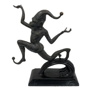 Vintage Maitland Smith "Monkey Jester" Bronze Sculpture For Sale