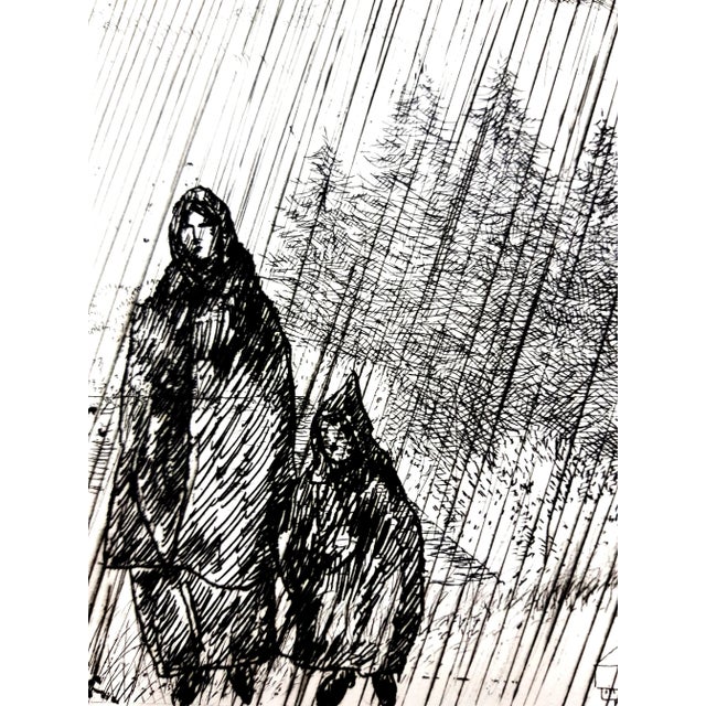 Jean Émile Laboureur - Under the Cross - Original Etching 1946 For Sale - Image 3 of 10