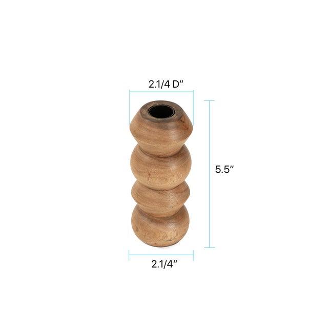 Brown Timber Candle Holder Small For Sale - Image 8 of 10