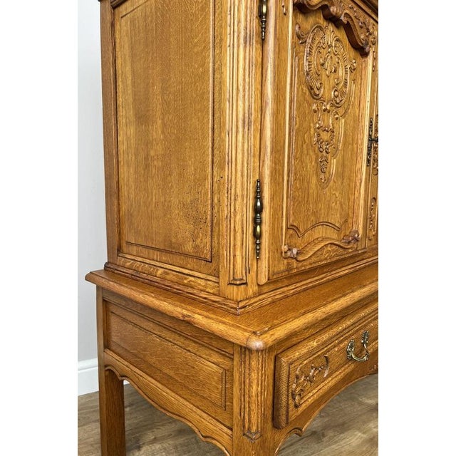 Vintage French Louis XVI Style Oak Buffet For Sale - Image 12 of 14