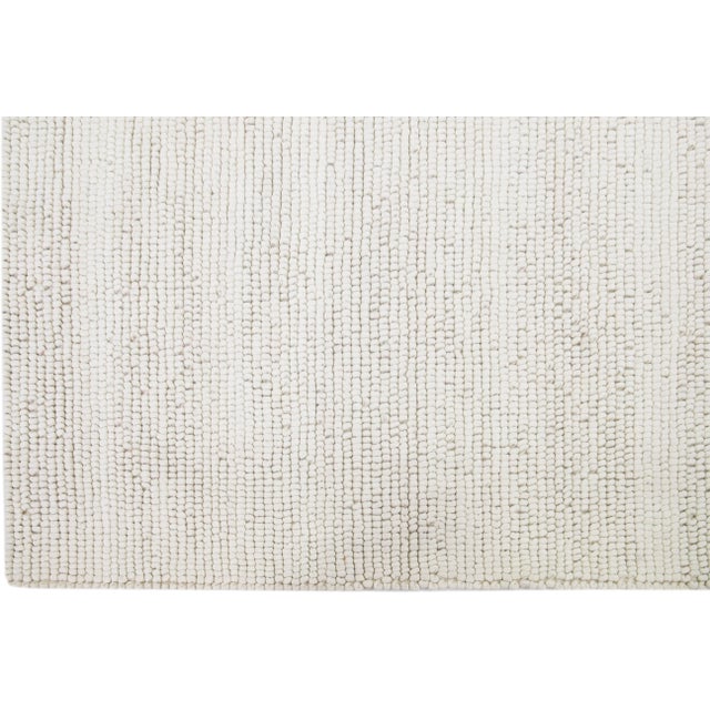 Ivory Contemporary Felted Handmade Oversize Wool Rug by Apadana For Sale - Image 4 of 7