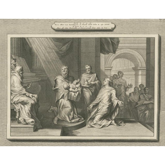Black Pieter Mortier, Presentation of Christ in the Temple and Prophetess Anna, 1700, Paper For Sale - Image 8 of 9