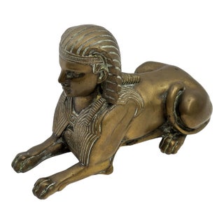 Antique French Egyptian Revival Bronze Figure of a Sphinx For Sale