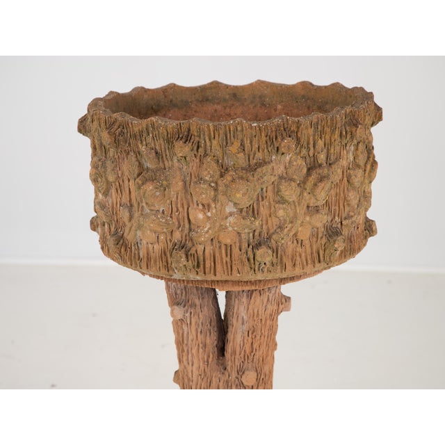 French Faux Bois Terracotta Planter For Sale - Image 3 of 10