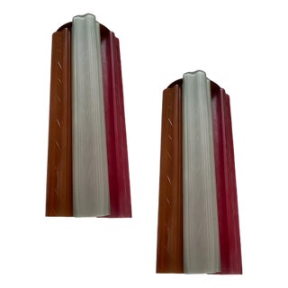 Multicolored Glass Tronchi Tube Sconces, 1970s, Set of 2 For Sale