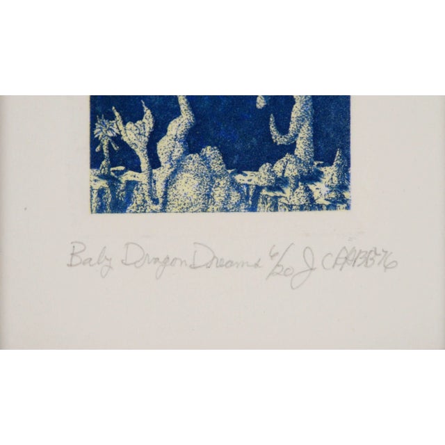 "Baby Dragon Dreams" - 1976 Surrealist Lithograph on Paper by Jim Crabb For Sale - Image 4 of 5