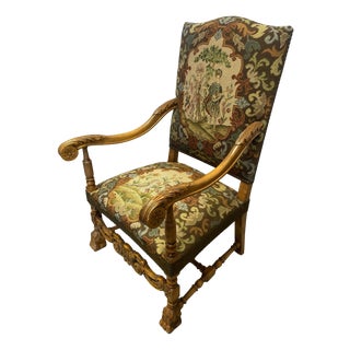Antique Historicist Tapestry Armchair For Sale