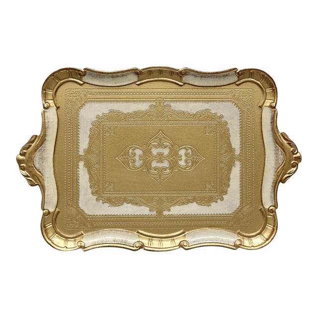 Large Italian Florentine Gilt Tray For Sale