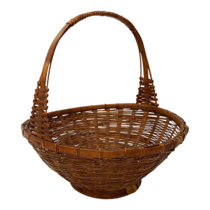 Vintage Woven Wicker Gathering Basket