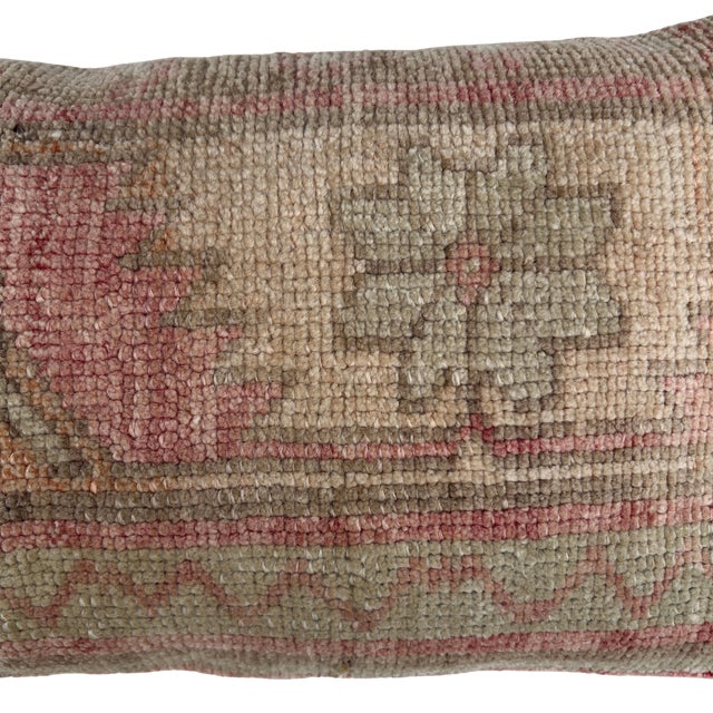 Rustic Vintage Turkish Rug Pillow For Sale - Image 3 of 5