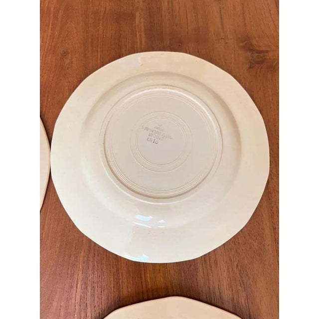 Beige Half-Deep Earthenware Plates from Sarreguemines Digoin, France, 1960s, Set of 4 For Sale - Image 8 of 14