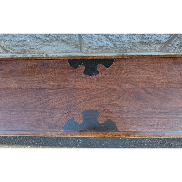 Wood 19th Century Flint's Fine Furniture Edwardian Walnut Bench For Sale - Image 7 of 11