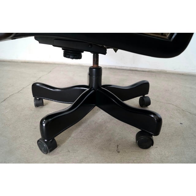 2010’s Hancock & Moore Leather & Lacquer Executive Office Desk Chair For Sale - Image 11 of 12