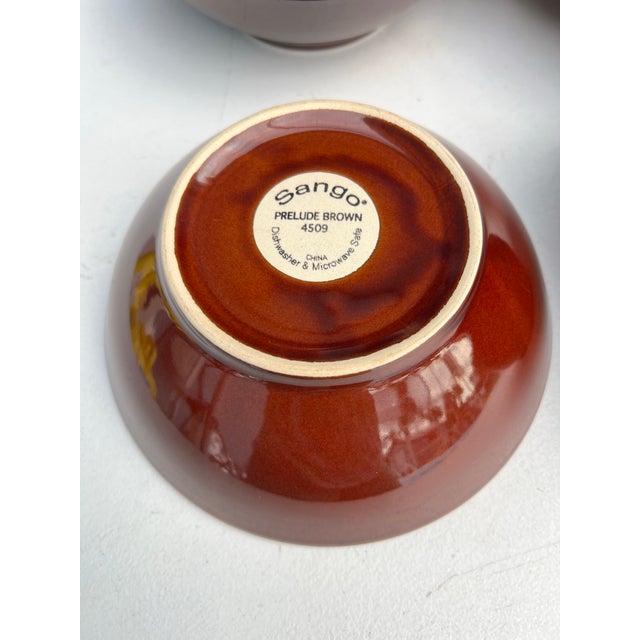 Vintage Earthtone Ceramic Bowls by Sango Prelude 6 For Sale - Image 4 of 5