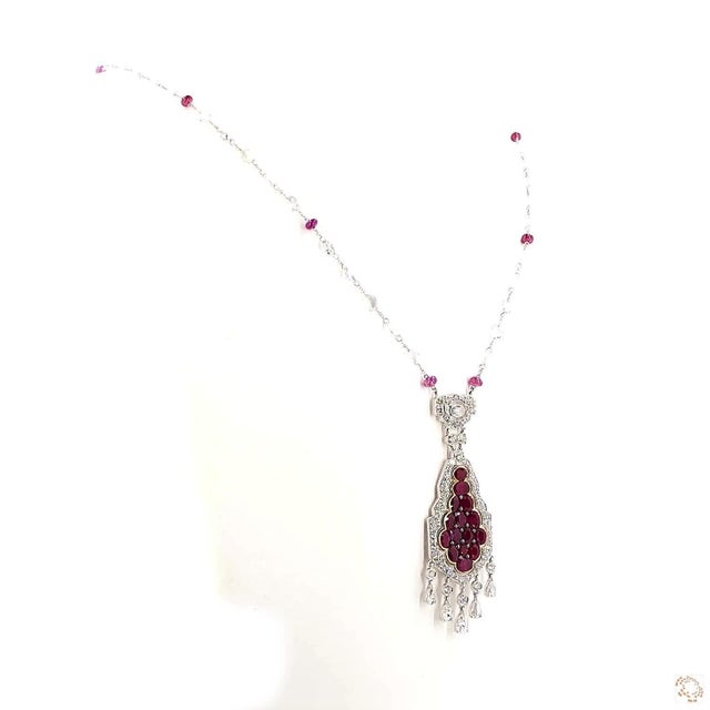 8.55 Carat Rose Cut Diamond Gold Platinum Chain Necklace For Sale - Image 9 of 9