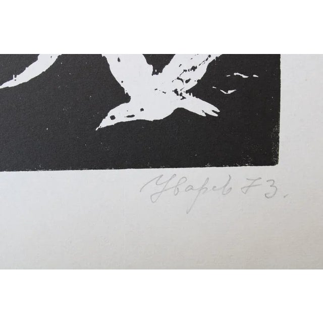 Nikolai Uvarov, A Seagull Named Jonathan, 1973, Linocut For Sale - Image 4 of 6