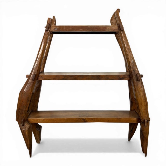 Wood Brutalist Folk Art Shelf For Sale - Image 7 of 7