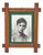 Vintage Photo Frame in Wood with Antique Photo, 1980s For Sale