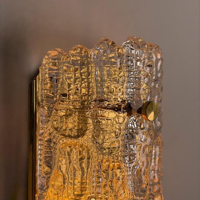 Glass and Brass Wall Lights attributed to Carl Fagerlund for Orrefors, 1970s, Set of 2 For Sale - Image 15 of 18