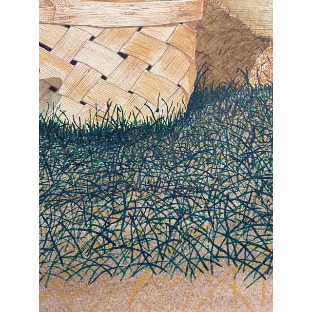 Traditional 1980s David Horn Duck Decoy and Basket Still Life Watercolor For Sale - Image 3 of 5