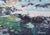 Original oil landscape by Sean Wu, The stream in the winter pine forest flows quietly.