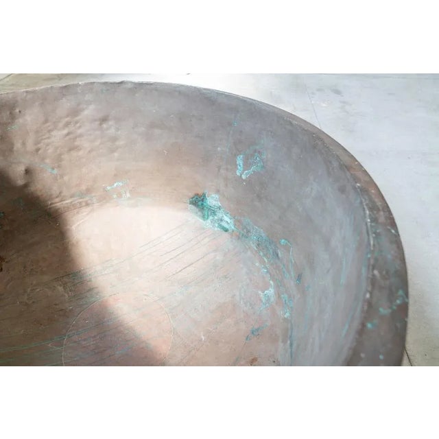 Metal Antique Copper Cauldron with Iron Base & Decorations, 1800s For Sale - Image 7 of 13