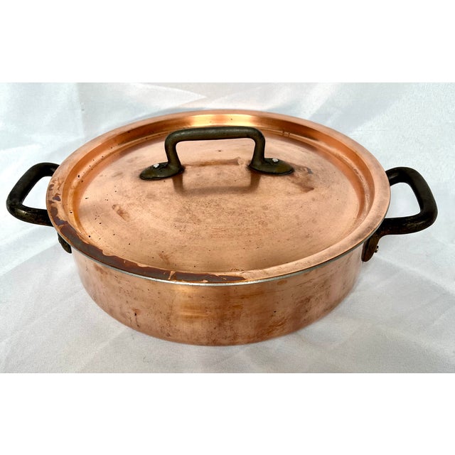Late 1900s Copper Bourgeat French Double Handle Brasier With Lid For Sale In Dallas - Image 6 of 11