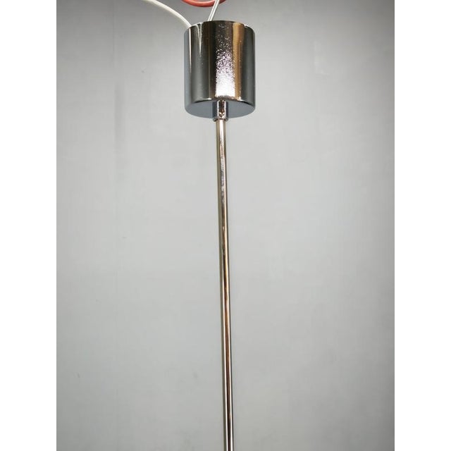 Czech Geometric Pressed Glass and Chrome Cube Pendant Light, 1970s For Sale - Image 4 of 11