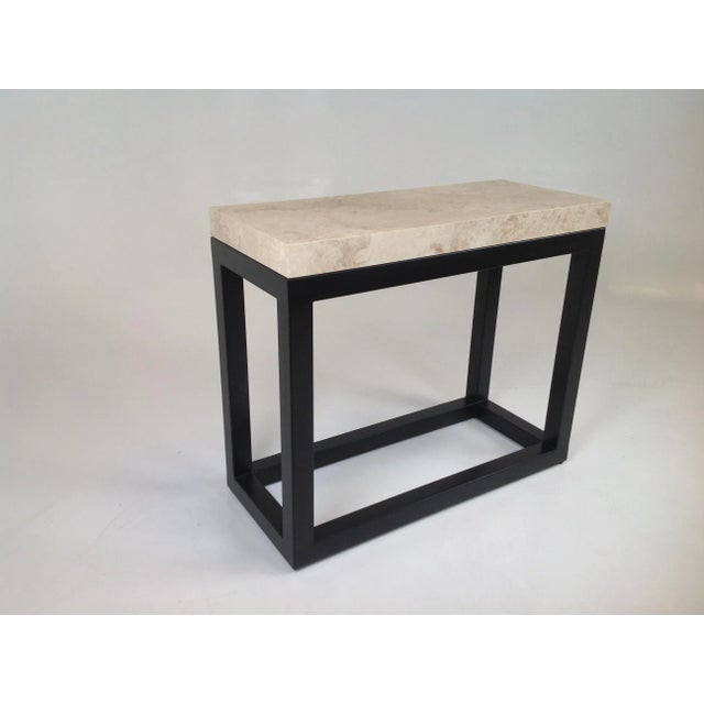 Modern Modern Travertine Top Console Table For Sale - Image 3 of 8
