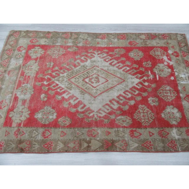 Turkish 1960s Vintage Turkish Rug - 4′6″ × 7′1″ For Sale - Image 3 of 6