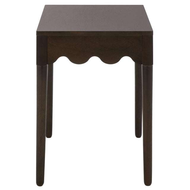 Wood Neha Wavy Accent Table in Dark Chocolate For Sale - Image 7 of 8