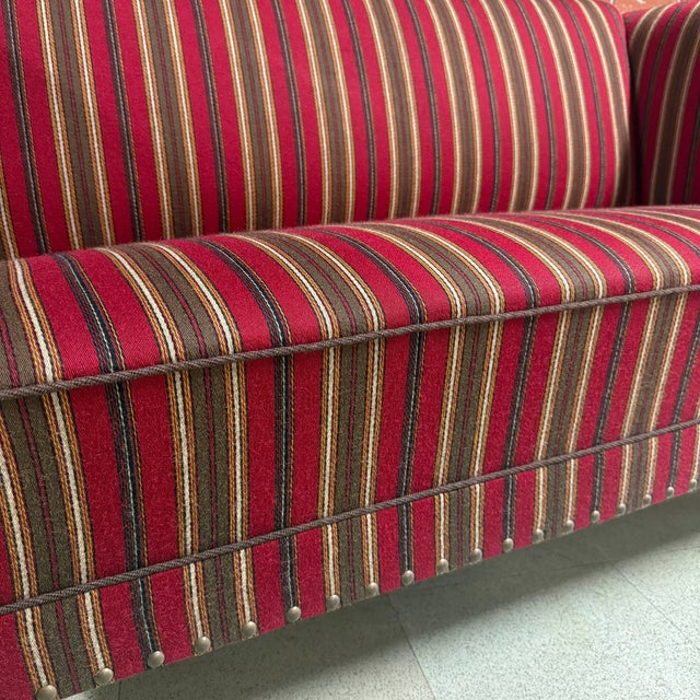Mid 20th Century Danish Cabinetmaker Savak Stripe Sofa, c.1960 For Sale - Image 5 of 9