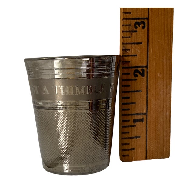 1950s Just a Thimble Full Silver Shot Glass Chairish