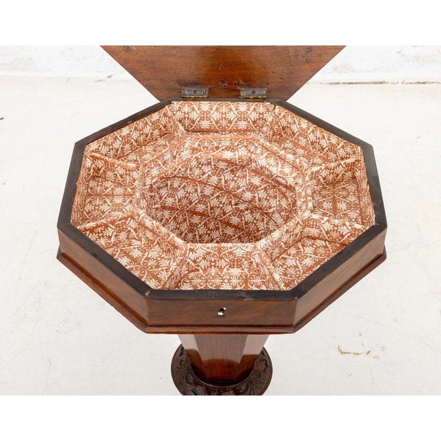 Victorian Walnut Trumpet Sewing Table For Sale In New York - Image 6 of 6