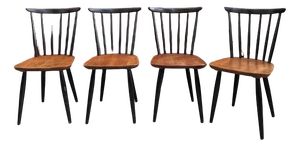 Scandinavian Wooden Chairs, Set of 4