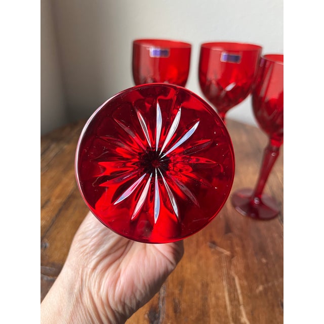 Set of 4 - Marquis by Waterford Brookside Red All Purpose Wine Glassware, Goblets For Sale In Dallas - Image 6 of 8