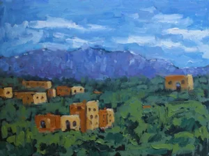 Santa Fe Landscape, Southwestern Oil Painting