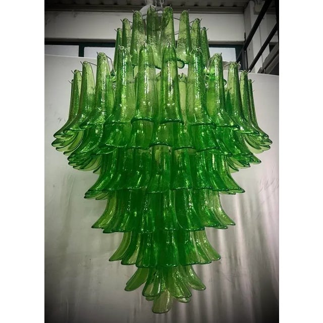 Round Green Murano Chandelier from Mazzega, 2000s For Sale - Image 10 of 10
