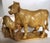 Japanese Yellow Jasper Hardstone Carving of a Cow and Calf For Sale - Image 4 of 16