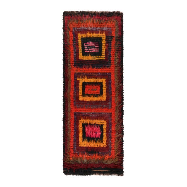 Vintage Tulu Runner Rug With Colorful Geometric Patterns, From Rug & Kilim For Sale