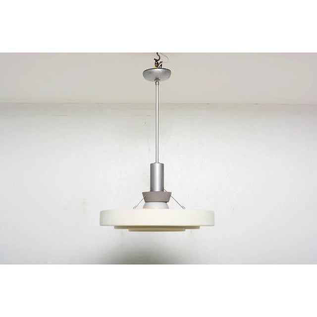 1960s Architectural Aluminum Shade Hanging Lamp For Sale - Image 5 of 10