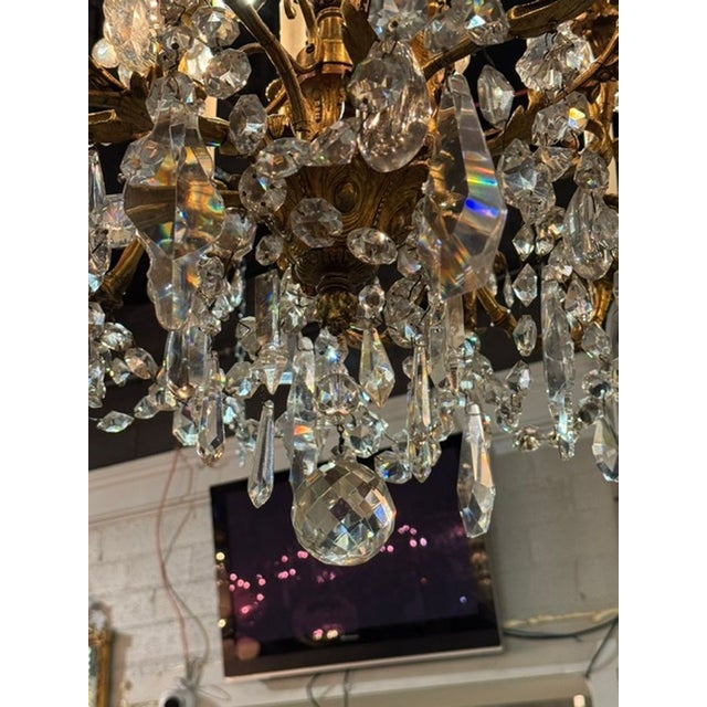 Metal Fine 19th C. French Gilt Bronze and Crystal Chandelier For Sale - Image 7 of 9