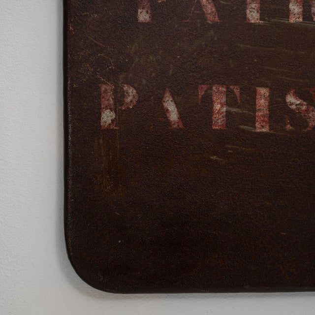 1920s French Patron Pâtissiers Metal Bakery Sign For Sale - Image 13 of 18