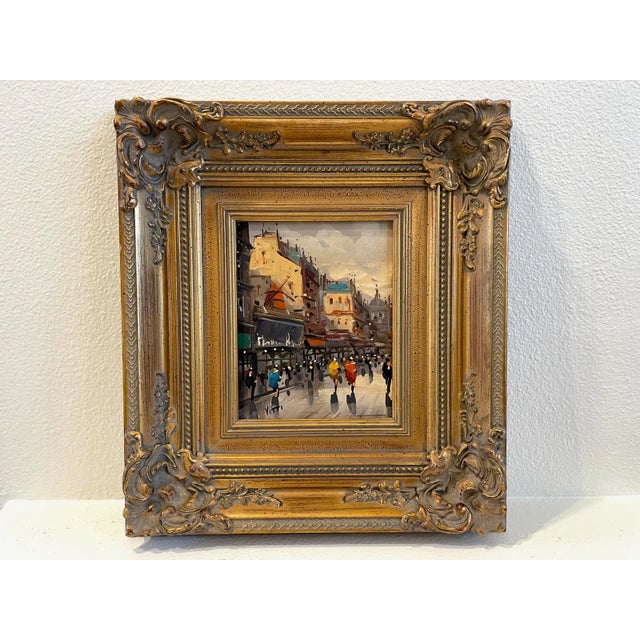 Vitti Impressionist Signed Paris Cityview Framed Oil on Canvas For Sale In Los Angeles - Image 6 of 6